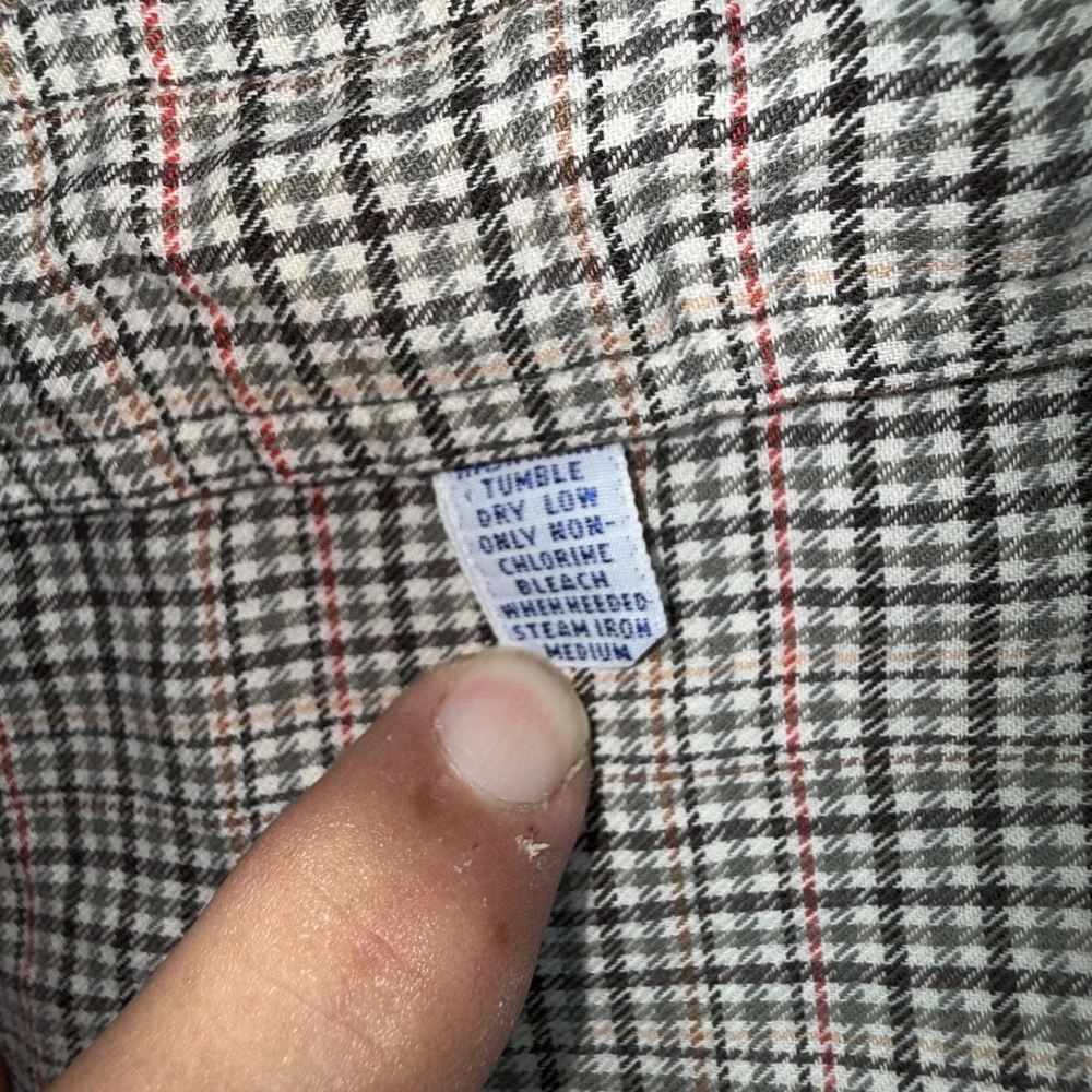 Polo Ralph Lauren Shirt Mens L Tan Olive Plaid Check Classic Fit Long Sleeve Y2K